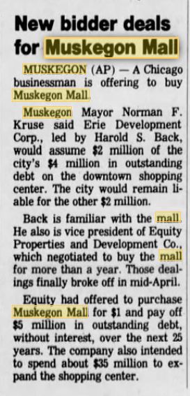 Muskegon Mall - May 1989 Article (newer photo)
